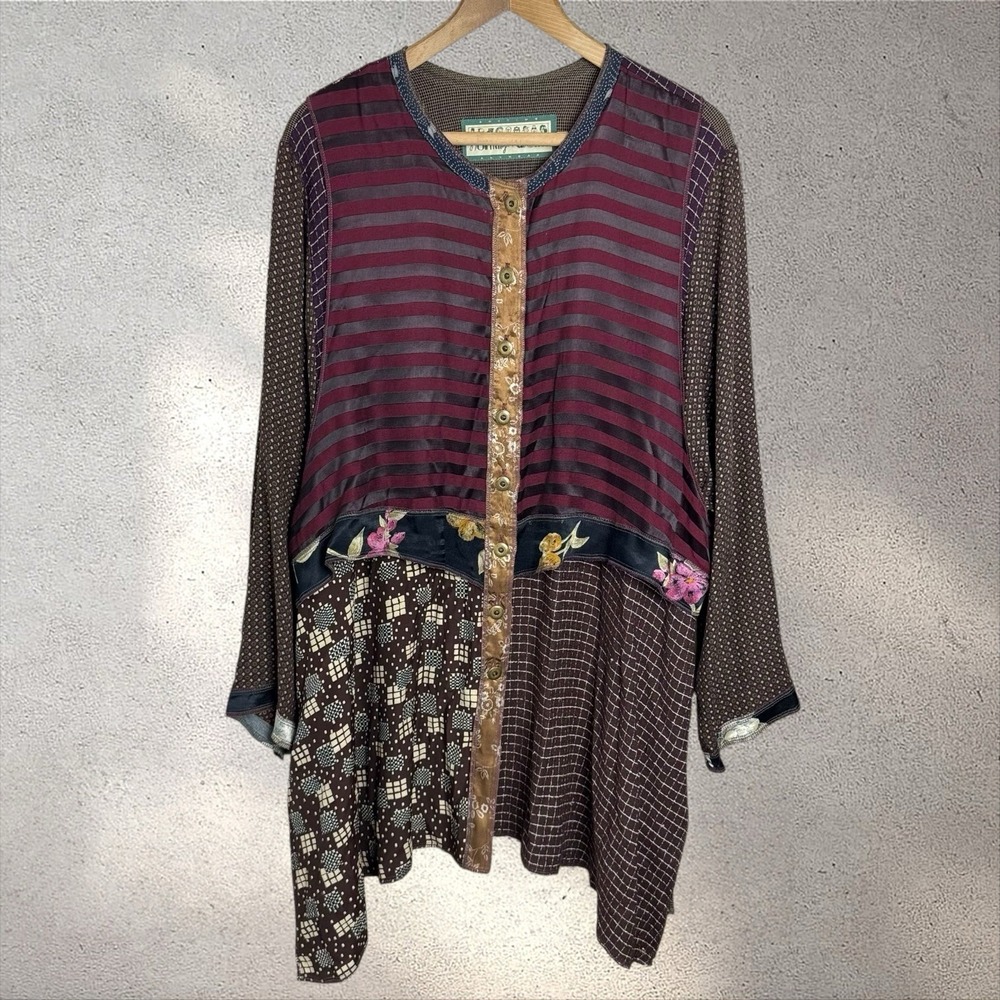 Nothing Matches Artsy Lagenlook Boho Hippie Blouse Tunic Dress Sz 3 US 3XL